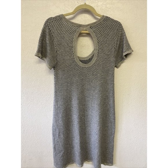 Shipley&Halmos Cashmere Short Sleeve Dress Womens Sz S Gray With Navy Blue Print - Picture 4 of 12
